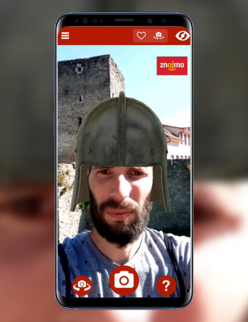 ZNOJMO [fanouškovská aplikace, která pomocí rozpoznání obličeje umístí na hlavu historické předměty (fotorealistické PBR modely)]